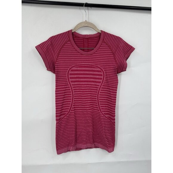 Lululemon Tops - Lululemon Swiftly Tech Tee Women 6 Berry Heathered Athletic Yoga Running Workout